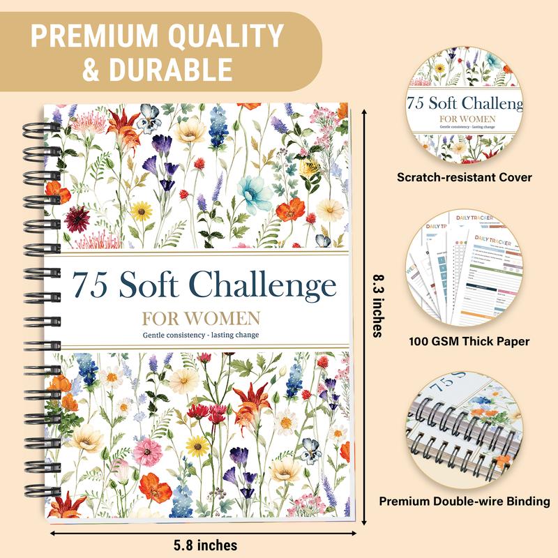 75 Soft Challenge Journal for Women: Gentle Consistency Guide