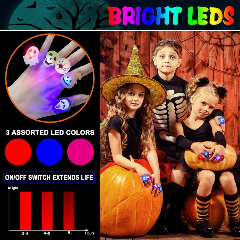 Halloween Trick or Treat 50pc LED Finger Rings