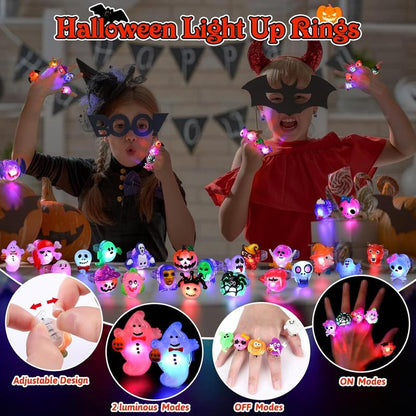 Halloween Trick or Treat 50pc LED Finger Rings