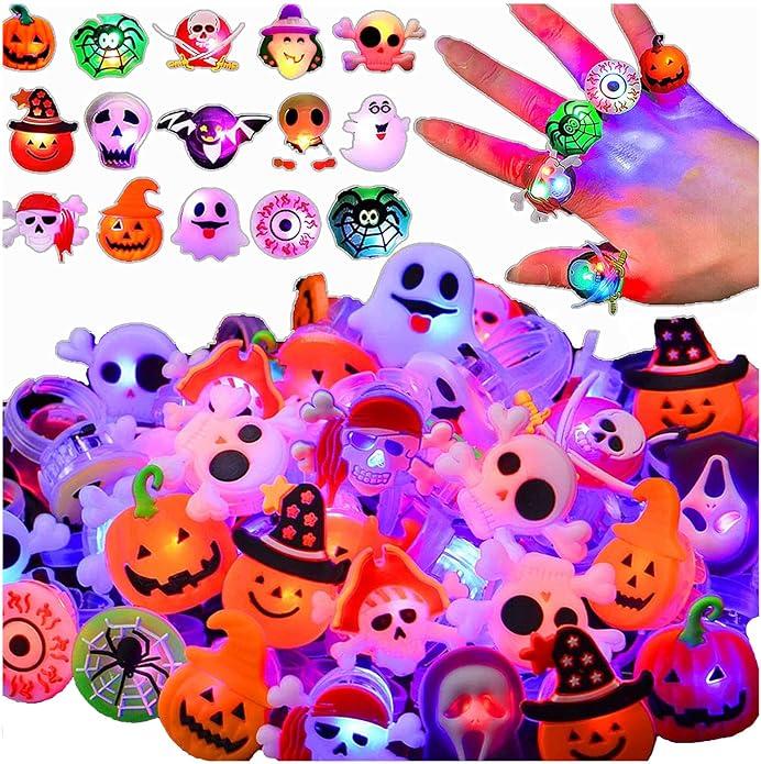 Halloween Trick or Treat 50pc LED Finger Rings