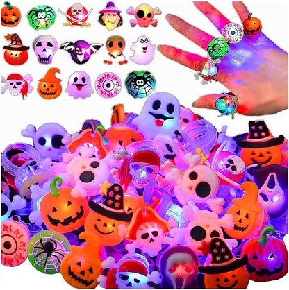 Halloween Trick or Treat 50pc LED Finger Rings