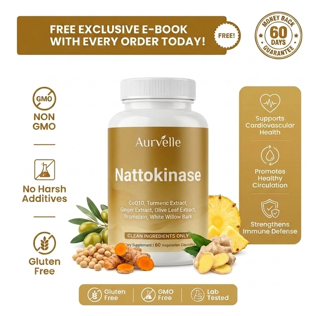 Aurvelle Nattokinase 10,000 FU | 7-in-1 Enteric Coated Softgels